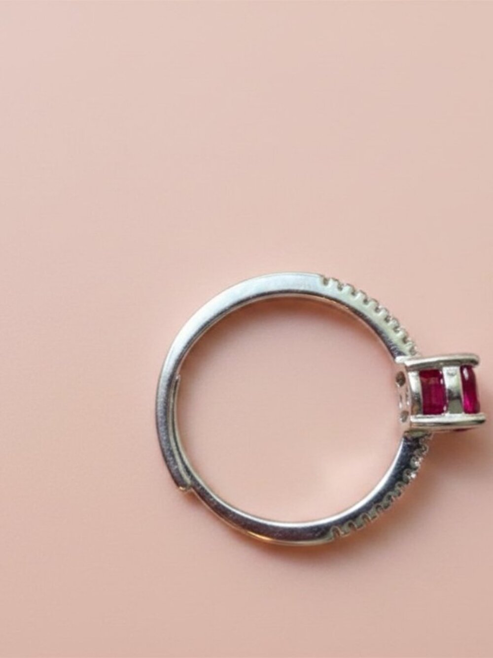 Ruby Solitaire Ring - Picture 3 of 4